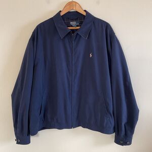 VTG Polo Ralph Lauren Men bi swing Jacket XXL blue Harrington Plaid Lined Pony